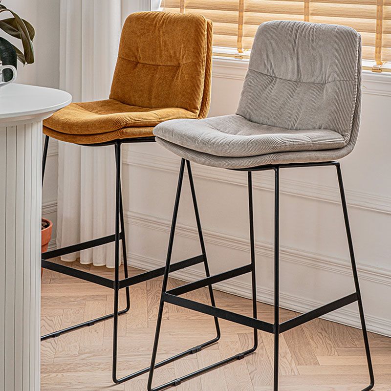Scandinavian Matte Finish Upholstered Barstool Footrest Coffee Shop Stool Clearhalo 'Bar Furniture' 'Bar Stools' 'bar_stools' 'furn' 'furn_bar_stools' 'Furniture' 'furniture_bar_stools' 'Kitchen & Dining Furniture' 1200x1200_7958eeaa-0a43-444e-9e35-40e4bc94c2a8