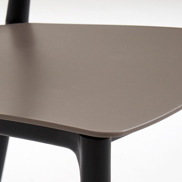Scandinavian Armless Dining Chairs Plastic Slat Back Side Chairs with Black Legs Clearhalo ' kitchen&dining_furn' 'Dining Chairs' 'Dining Tables & Seating' 'dining_chair' 'Furniture' 'furniture_dining_chair' 'Kitchen & Dining Furniture' 'kitchen' 1200x1200_795a382a-c6f5-4a8c-9314-0c8af13918b2