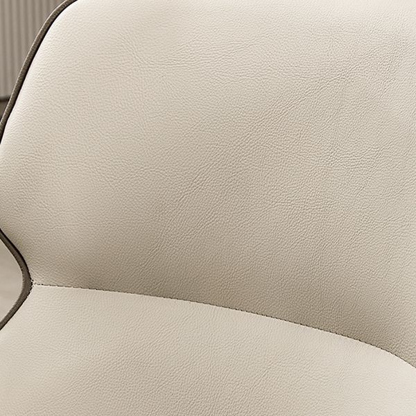 Modern Simple Side Chair Faux Leather Side Dining Chair with Metal Base for Home Use