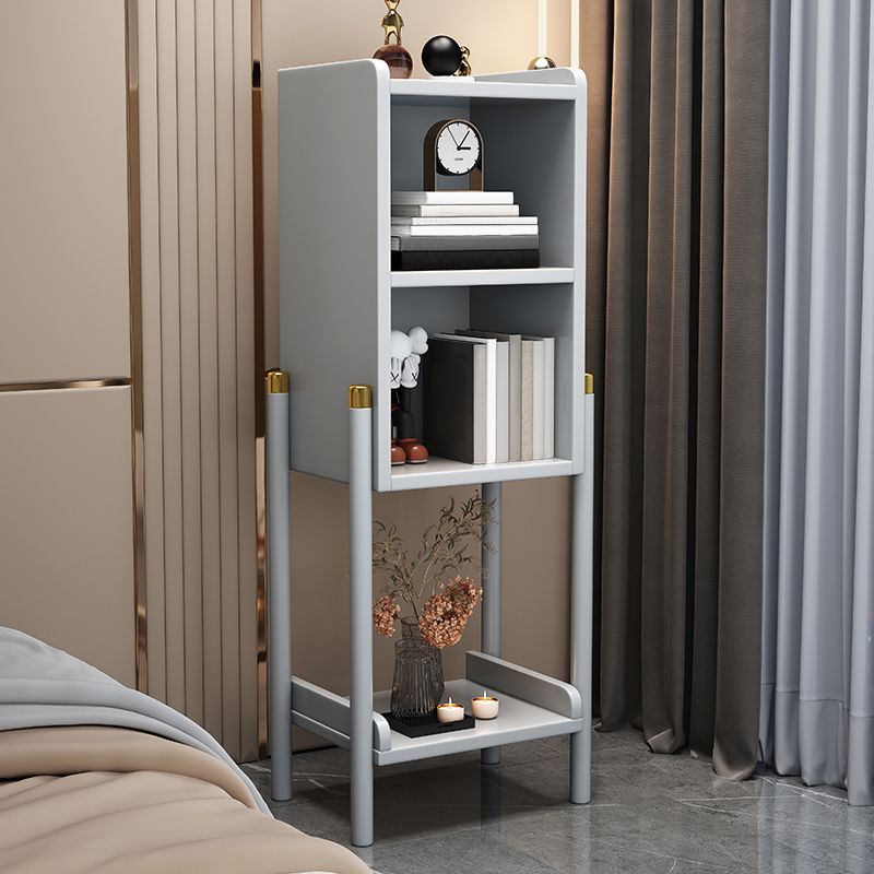 4 ripiani tavolino notturno in legno massiccio moderno con gambe, 43,1 "di altezza