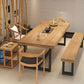 Metal Industrial Rectangle Dining Table Wood Top Table with Trestle Base Clearhalo ' dining_table' 'Dining Tables & Seating' 'Dining Tables' 'furn' 'furn_dining_table' 'Furniture' 'furniture_dining_table' 'Kitchen & Dining Furniture' 'kitchen&dining_furn' 'kitchen' 'kitchen_dining_table' 1200x1200_795b285a-268c-490a-a530-67a51eb03f86