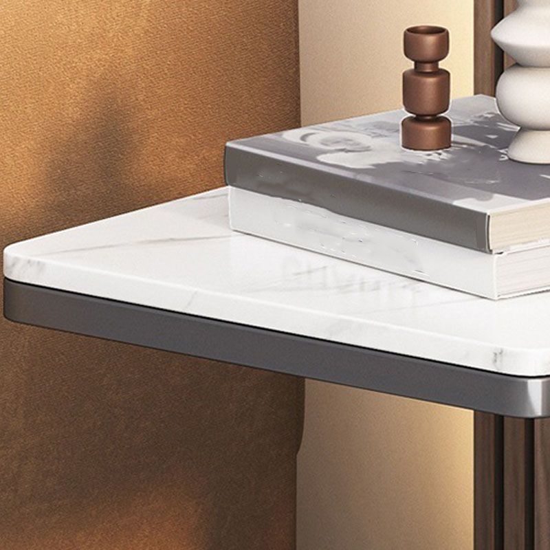 Contemporary Black Slate Top End Table 21.65" Tall C-shape Side Table Clearhalo 'Coffee & Accent Tables' 'End & Side Tables' 'end_side_tables' 'furn' 'furn_end_side_tables' 'Furniture' 'Living Room Furniture' 1200x1200_795ba8d8-0dc7-4370-b366-bb73984145e4