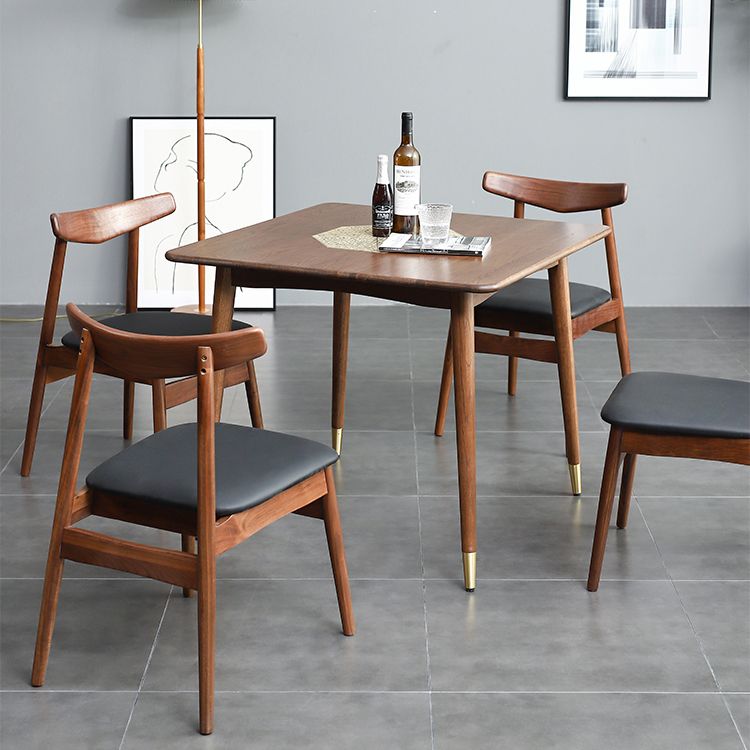 Square Industrial Dining Table Wood Color Fixed Table with Oakwood Solid Wood Clearhalo ' dining_table' 'Dining Tables & Seating' 'Dining Tables' 'furn' 'furn_dining_table' 'Furniture' 'furniture_dining_table' 'Kitchen & Dining Furniture' 'kitchen&dining_furn' 'kitchen' 'kitchen_dining_table' 1200x1200_795d8975-874e-4f4a-b616-e91ca97e8722