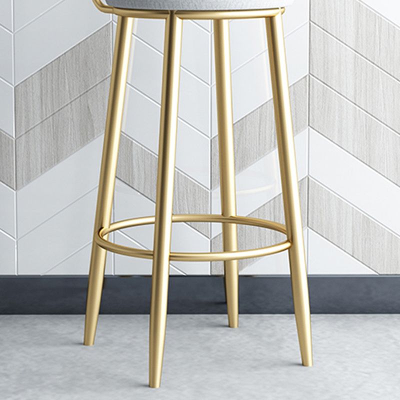 Glam Armless Backrest Counter Stool Iron Bar Stool with Cushion and Pedal for Kitchen Use Clearhalo 'Bar Furniture' 'Bar Stools' 'bar_stools' 'furn' 'furn_bar_stools' 'Furniture' 'Kitchen & Dining Furniture' 1200x1200_795dee00-7f66-4d51-8f4f-0827ef4f9aae