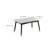 Mesa de comedor rectangular de vidrio de estilo moderno con 4 pies