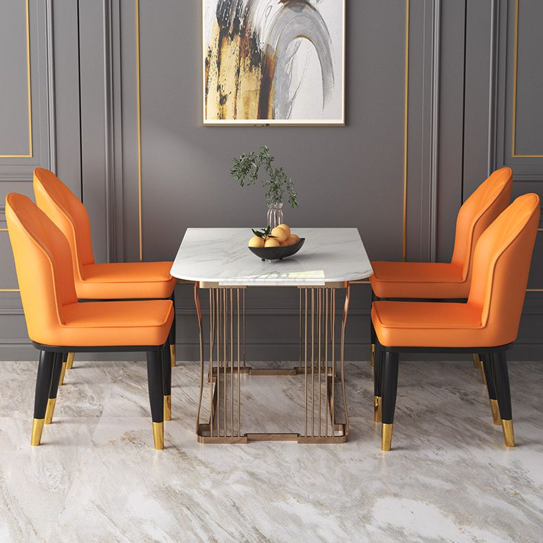 Metal Contemporary Dining Room Chairs Metallic Finish Wingback Side Chairs Clearhalo ' kitchen&dining_furn' 'Dining Chairs' 'Dining Tables & Seating' 'dining_chair' 'furn' 'furn_dining_chair' 'Furniture' 'furniture_dining_chair' 'Kitchen & Dining Furniture' 'kitchen' 1200x1200_7961e0fe-aa9a-4b84-91f8-cfcbd6f4d0f7