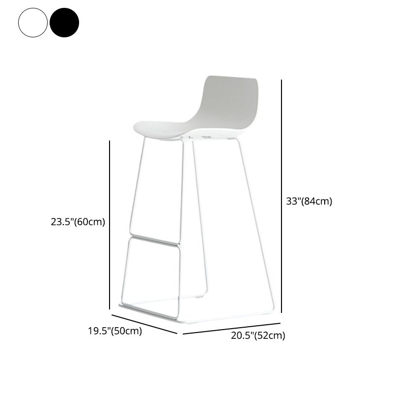 Modern Style Plastic Armless Stools Low Back Counter Stools with Metal Base Clearhalo 'Bar Furniture' 'Bar Stools' 'bar_stools' 'furn' 'furn_bar_stools' 'Furniture' 'furniture_bar_stools' 'Kitchen & Dining Furniture' 1200x1200_7961ee14-173d-4634-bd95-1fed62f30dad