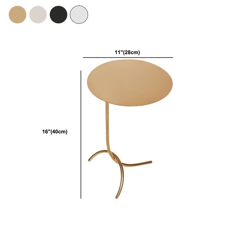 Mid-Century Stainless Steel Round Top Side Table 11-inch Pedestal End Table Clearhalo 'Coffee & Accent Tables' 'End & Side Tables' 'end_side_tables' 'furn' 'furn_end_side_tables' 'Furniture' 'Living Room Furniture' 1200x1200_796247c6-b729-4cc5-a2ec-01fc016a8e47