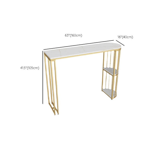 Industrial Bar Table Set 1/3 Pieces Stone Counter Table with Upholstered Stools