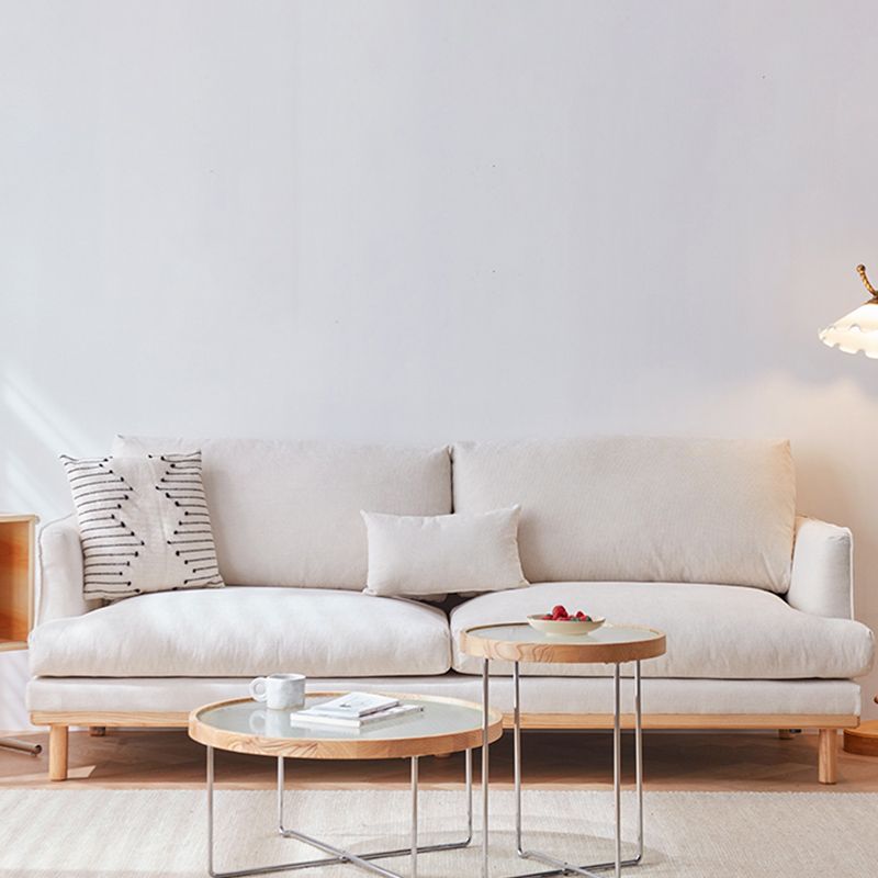 Nordic Fabric Square Arm Standard Sofa Loose Back Settee with Wooden Legs Clearhalo 'furn' 'furn_sofas' 'Furniture' 'furniture_sofas' 'Living Room Furniture' 'Sofa' 'sofas' 1200x1200_796430c5-1f06-43f2-a02e-82135c568f21