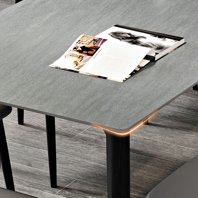 Tavolo da pranzo moderno della metà del secolo Tavolo da pranzo in pietra rettangolo con 4 gambe