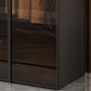 Modern Style Glass Wardrobe Bedroom Wardrobe Closet with Soft Close Door Clearhalo 'Armoires & Wardrobes' 'armoires_wardrobes' 'Bedroom Furniture' 'furn' 'furn_armoires_wardrobes' 'Furniture' 1200x1200_79658e19-bf3f-4ff1-9431-2657faf0348d