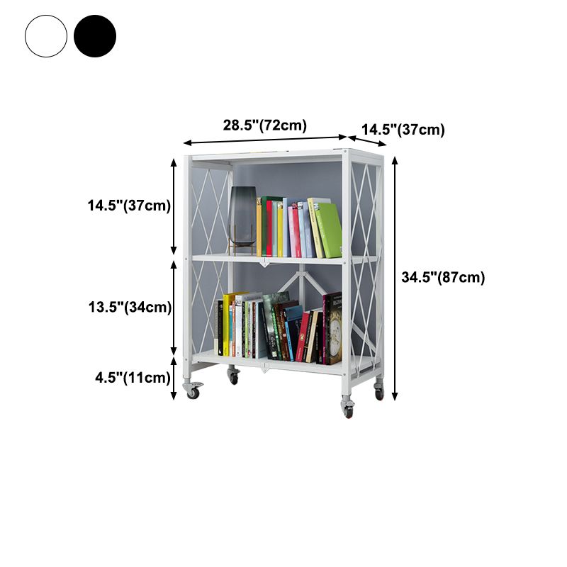 Industrial Folding Steel Etagere Bookshelf Open Bookshelf with Caster Wheels Clearhalo 'Bookcases' 'furn' 'furn_bookcases' 'Furniture' 'furniture_bookcases' 'Office Furniture' 1200x1200_7968d03c-231c-4733-acce-a2ead4194c1b