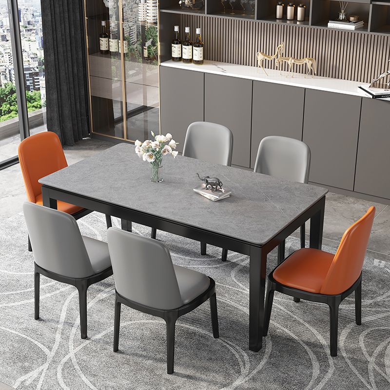 Medieval Modern Sintered Stone Dining Table Rectangle Indoor Table with 4 Legs Clearhalo 'Dining Tables & Seating' 'Dining Tables' 'dining_table' 'furn' 'furn_dining_table' 'Furniture' 'furniture_dining_table' 'Kitchen & Dining Furniture' 1200x1200_796c6ea6-cf16-4ae8-b744-234f52bba64c