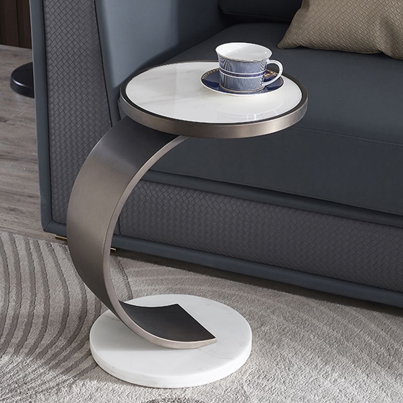 Marble Top End Table C Shape Sofa Side End Table for Living Room Clearhalo 'Coffee & Accent Tables' 'End & Side Tables' 'end_side_table' 'end_side_tables' 'furn' 'furn_end_side_tables' 'Furniture' 'furniture_end_side_table' 'Living Room Furniture' 1200x1200_796d0550-153b-480b-a2a4-ac73c639c86a