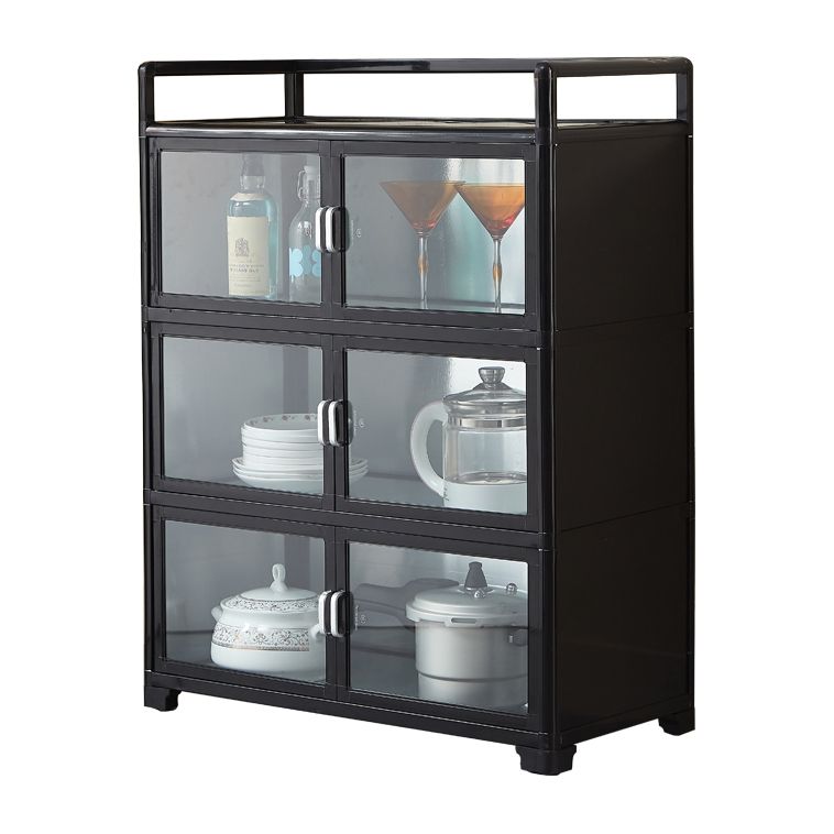 Puertas de vidrio de lado de metal de black metal contemporáneo para sala de estar para sala de estar