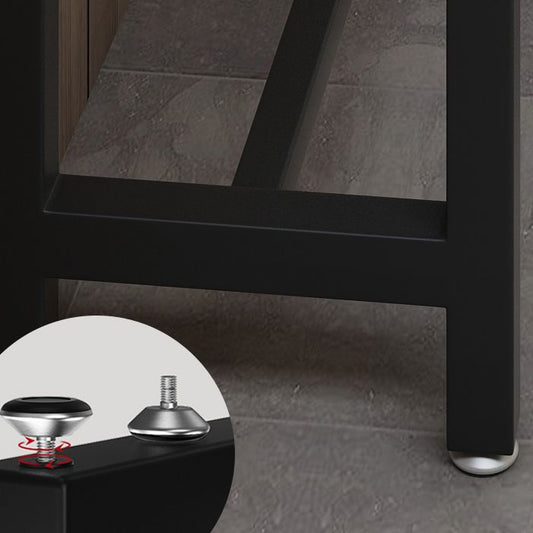 Industrial Metal Counter-height Stool Footrest Low Back Outdoor Counter Bar Stool in Black