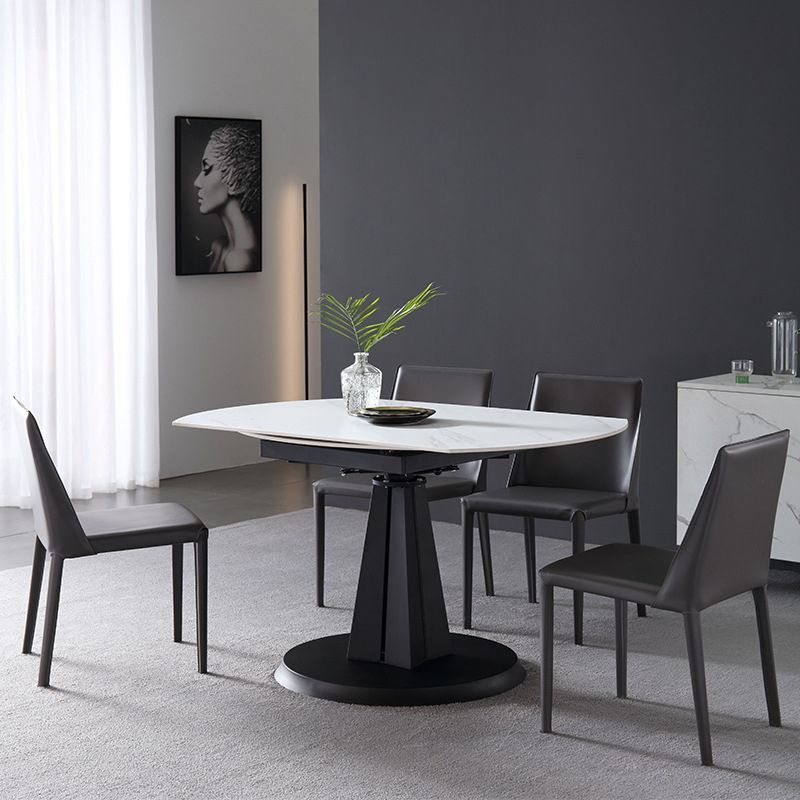 Metal Modern Dining Room Set with Round Table and Pedestal Base Dining Set with Wingback Chairs Clearhalo 'Dining Room Sets' 'Dining Tables & Seating' 'dining_room_set' 'furn' 'furn_dining_room_set' 'Furniture' 'furniture_dining_room_set' 'Kitchen & Dining Furniture' 'kitchen&dining_furn' 'kitchen' 1200x1200_796fdd3b-8c13-4788-8783-86bcf135ec05