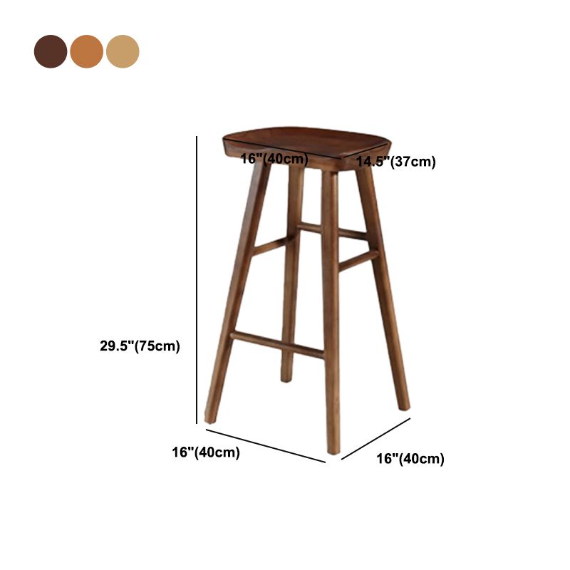 Modern Footrest Counter Chair Saddle Seat Solid Wood Bar Stool in Coffee Shop Clearhalo 'Bar Furniture' 'Bar Stools' 'bar_stools' 'furn' 'furn_bar_stools' 'Furniture' 'Kitchen & Dining Furniture' 1200x1200_79717e76-b7bc-4b86-bc32-b965eeff82d0
