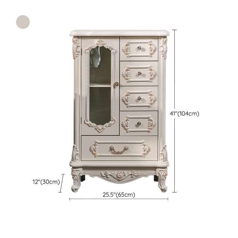 Mid-century Modern Solid Wood Chest in White Rectangle Cabinet with Drawers Clearhalo 'Cabinets & Chests' 'cabinets_chests' 'furn' 'furn_cabinets_chests' 'Furniture' 'Living Room Furniture' 1200x1200_7974c6d3-2982-44a1-8da8-1546d5e42b45