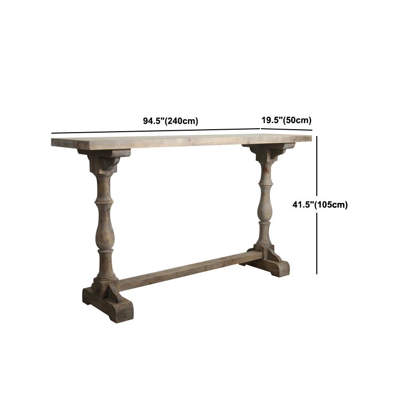 Industrial Rectangle Wooden Bar Table Set 1/2/3/4 Pieces Counter Table with High Stools
