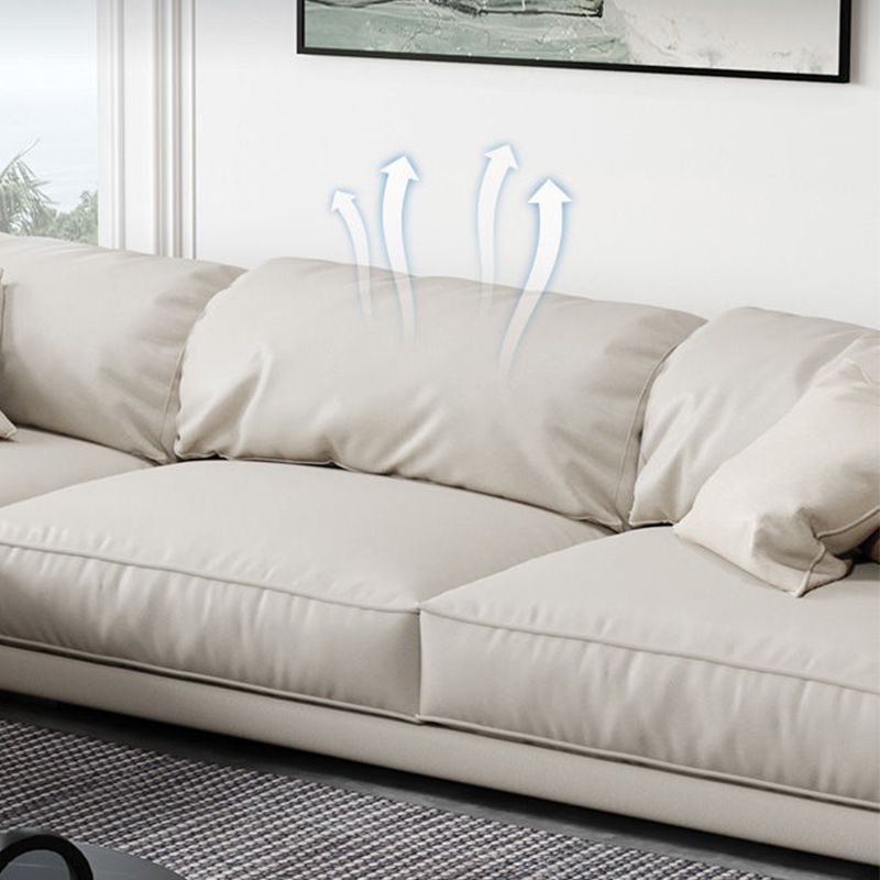 Glam Style Sectional Latex Upholstery Filled Faux Leather White/grey/black/orange Sofa Clearhalo 'furn' 'furn_sectionals' 'Furniture' 'furniture_sectionals' 'Living Room Furniture' 'Sectionals' 1200x1200_79763c54-eb6f-4a74-b9cc-08e2eee06da2