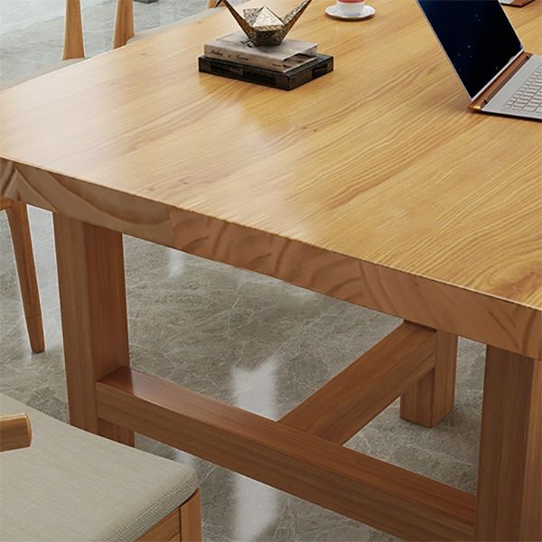 Rectangle Industrial Dining Room Table Pine Solid Wood Table with Double Pedestal Clearhalo ' dining_table' 'Dining Tables & Seating' 'Dining Tables' 'furn' 'furn_dining_table' 'Furniture' 'furniture_dining_table' 'Kitchen & Dining Furniture' 'kitchen&dining_furn' 'kitchen' 'kitchen_dining_table' 1200x1200_7976499d-15ea-4157-983a-732f241d460e