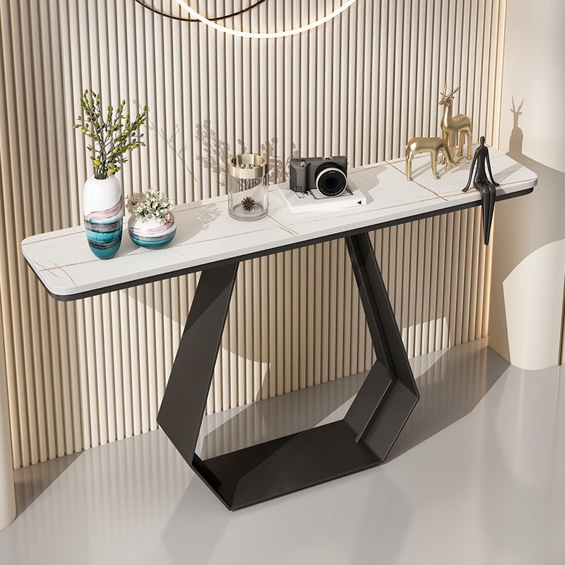 11" Wide Stone Contemporary Console Table Rectangle Accent Table Clearhalo 'Console Tables' 'console_tables' 'Entry & Mudroom Furniture' 'furn' 'furn_console_tables' 'Furniture' 1200x1200_7976bf82-4c25-4207-9f79-d860a9e64007