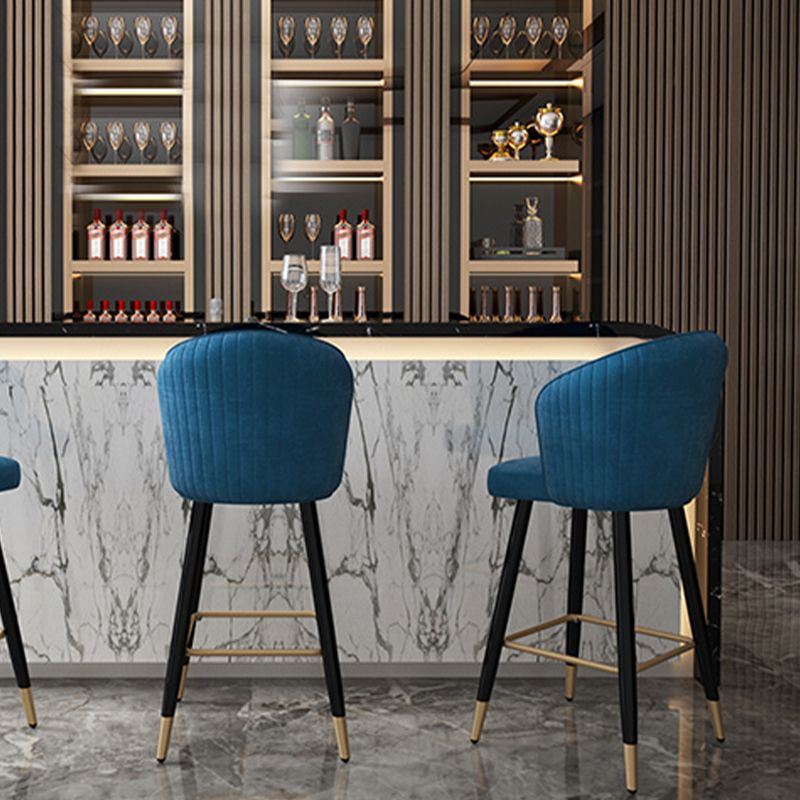 Glam Velvet Bar Stool Backrest Counter Stool for Bristol with Metal Legs Clearhalo 'Bar Furniture' 'Bar Stools' 'bar_stools' 'furn' 'furn_bar_stools' 'Furniture' 'Kitchen & Dining Furniture' 1200x1200_7978d5a4-ea8e-4e0f-93a1-92cf2c9b70f3
