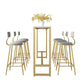 White Faux Marble Table Modern Style Bistro Table with Trestle Base