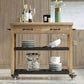Modern Open Storage Kitchen Trolley Rolling Pine Wood Prep Table Clearhalo 'furn' 'furn_kitchen_islands_carts' 'Furniture' 'Kitchen & Dining Furniture' 'Kitchen Islands & Carts' 'kitchen_islands_carts' 1200x1200_797baa6c-0359-4d70-bca6-a4aa7cce353d