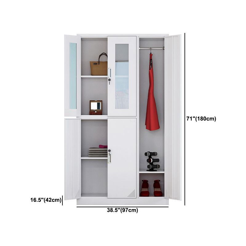 Contemporary Style Home Wardrobe Steel Wardrobe Closet with Doors