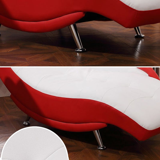 Modern Upholstered Reclining Chaise Lounge with One Arm Faux Leather Chaise Clearhalo 'Chairs & Seating' 'Chaise Lounge' 'chaise_lounge' 'furn' 'furn_chaise_lounge' 'Furniture' 'Living Room Furniture' 1200x1200_797dbd69-aa18-40c5-a5ea-316336bf73eb