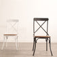 Industrial Cross Back Side Chair Metal Dining Armless Indoor Chair
