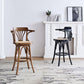 Contemporary Wood Counter Stools Rattan Bar Stool for Home Use