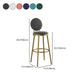 Glam Armless Backrest Counter Stool Iron Kitchenr Bar Stool with Velvet Cushion and Pedal Clearhalo 'Bar Furniture' 'Bar Stools' 'bar_stools' 'furn' 'furn_bar_stools' 'Furniture' 'furniture_bar_stools' 'Kitchen & Dining Furniture' 1200x1200_797e0566-b0f9-45fa-969e-e41b4d73b8bc