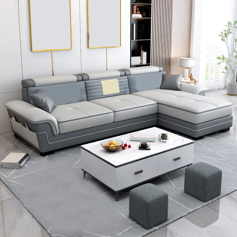 82.68" W √ó 57.09" D √ó 35.43" H High Back Pillow Top Arm Sectional with Slipcovere Clearhalo 'furn' 'furn_sectionals' 'Furniture' 'furniture_sectionals' 'kitchen' 'kitchen_sectionals' 'Living Room Furniture' 'Sectionals' 1200x1200_797e3bff-59bc-44a7-a2a2-c22cc750f79f