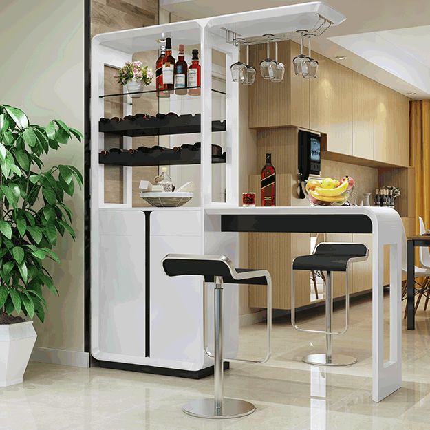 Modern Rectangle Bar Table Wood Table with Wine Cabinet for Living Room Clearhalo 'Bar Furniture' 'Bar Tables' 'bar_tables' 'furn' 'furn_bar_tables' 'Furniture' 'Kitchen & Dining Furniture' 1200x1200_797e6945-bbc3-4b43-af5d-795a1eeda8a7