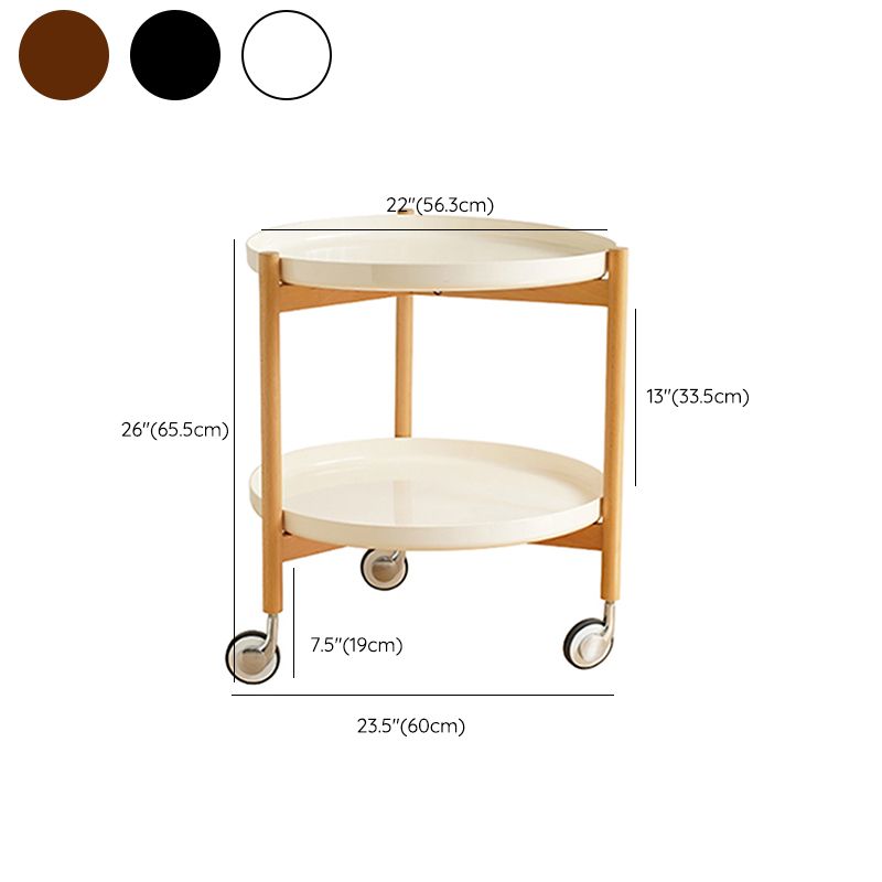 Dia 22.2" Round Side Table Modern Tray Top End Table with Casters Clearhalo 'Coffee & Accent Tables' 'End & Side Tables' 'end_side_tables' 'furn' 'furn_end_side_tables' 'Furniture' 'Living Room Furniture' 1200x1200_797ef313-1c49-45fb-a129-ace7688e03b0