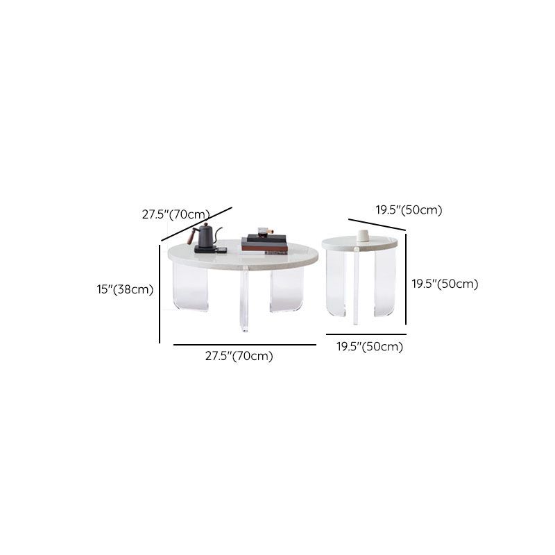 Contemporary Stone Coffee Table 3 Legs Coffee Cocktail Table Clearhalo 'Coffee & Accent Tables' 'Coffee Tables' 'coffee_tables' 'furn' 'furn_coffee_tables' 'Furniture' 'Living Room Furniture' 1200x1200_798054c1-4c8c-404e-9190-a55e8ba7ed10