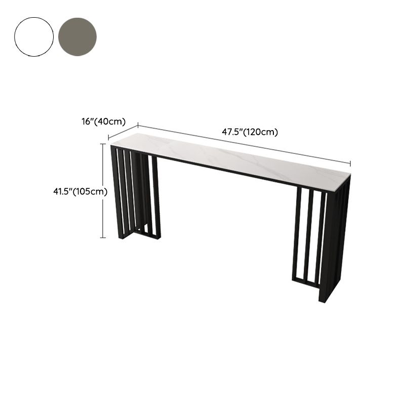 Industrial Style Bar Table Stone Top Bistro Table with Black Base Clearhalo 'Bar Furniture' 'Bar Tables' 'bar_tables' 'furn' 'furn_bar_tables' 'Furniture' 'Kitchen & Dining Furniture' 1200x1200_79806c9a-0b48-4193-9be2-6603f0157761