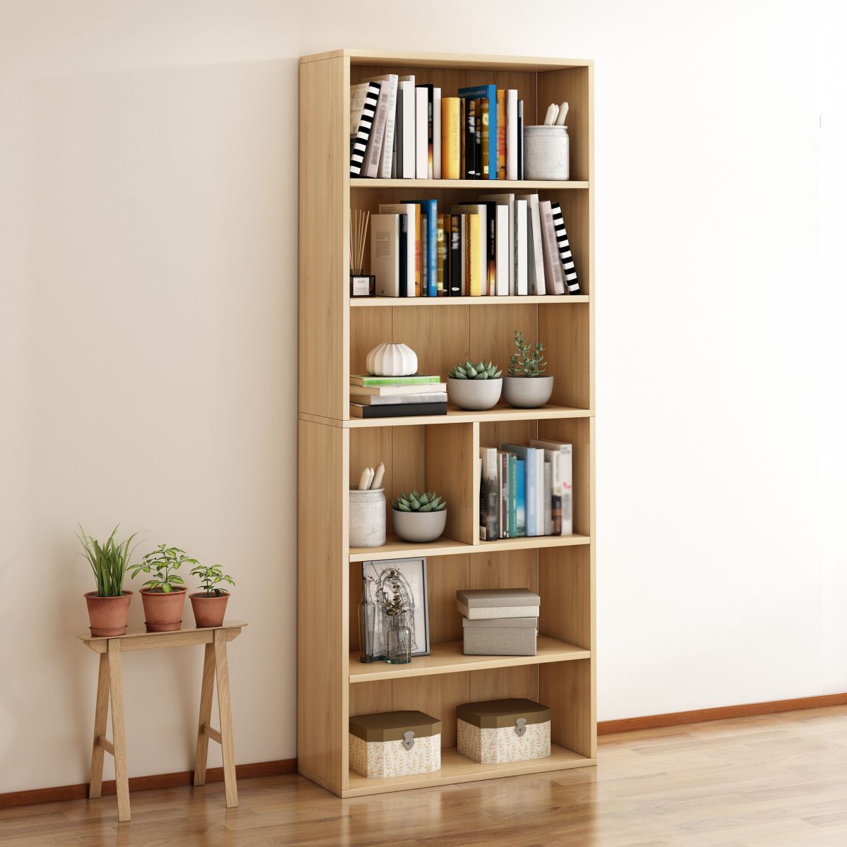 Scandinavian Manufactured Wood Standard Bookshelf Vertical Bookshelf for Living Room Clearhalo 'Bookcases' 'furn' 'furn_bookcases' 'Furniture' 'furniture_bookcases' 'Office Furniture' 1200x1200_7981d4f9-c62f-4b97-88a8-2be161096712