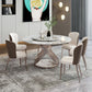 Modern Sintered Stone Dining¬†Room¬†Set with Round Table and Metal Base Dining Table Furniture Clearhalo 'Dining Room Sets' 'Dining Tables & Seating' 'dining_room_set' 'furn' 'furn_dining_room_set' 'Furniture' 'furniture_dining_room_set' 'Kitchen & Dining Furniture' 'kitchen&dining_furn' 'kitchen' 1200x1200_79828bf9-caca-4806-9c76-14473f330dba