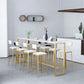 Rectangle Sintered Stone Bar Table Trestle Base Dining Table for Kitchen Living Room