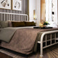 Metal Open-Frame Bed Solid Color Spindle Slat Bed With Custom Gold Legs
