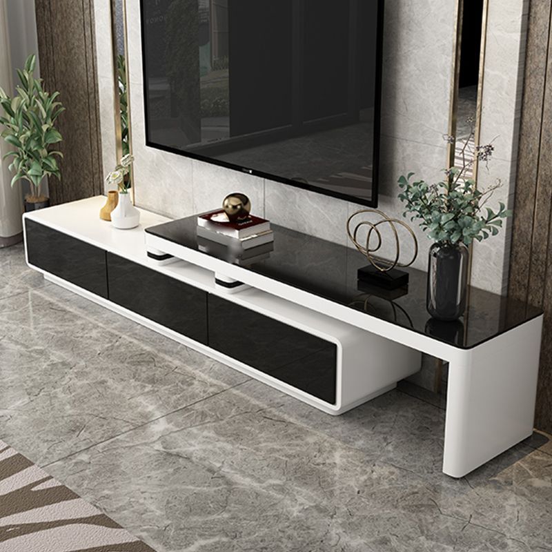 Glass TV Media Stand Contemporary Stand Console with Drawers Clearhalo 'furn' 'furn_tv_stands_entertainment_centers' 'Furniture' 'Living Room Furniture' 'TV Stands & Entertainment Centers' 'TV Stands & Media Storage Furniture' 'tv_stands_entertainment_centers' 1200x1200_7984998c-1f06-4b18-9b1c-d2cc67db5548