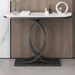 12 inch Wide Accent Table Glam style Stone Half Moon Console Table for Hall