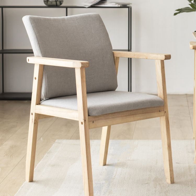 Contemporary Rubberwood Solid Back Arm Chair Matte Finish Wood Dining Chair with Natural Legs Clearhalo ' kitchen&dining_furn' 'Dining Chairs' 'Dining Tables & Seating' 'dining_chair' 'furn' 'furn_dining_chair' 'Furniture' 'furniture_dining_chair' 'Kitchen & Dining Furniture' 'kitchen' 1200x1200_7985f7d8-d985-41b9-811b-2e6b41516188