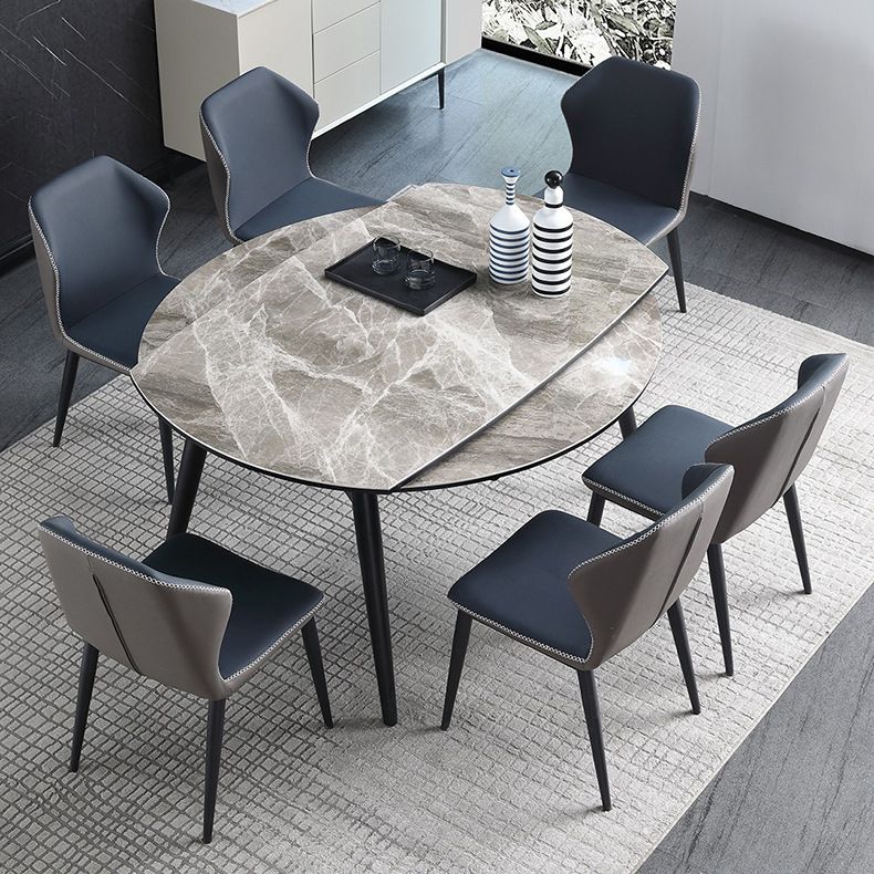 Modern Metal Dining Room Set Standard Height Black Legs Dining Set with Rectangle Table Clearhalo 'Dining Room Sets' 'Dining Tables & Seating' 'dining_room_set' 'furn' 'furn_dining_room_set' 'Furniture' 'furniture_dining_room_set' 'Kitchen & Dining Furniture' 'kitchen&dining_furn' 'kitchen' 1200x1200_7986233e-130c-4a8b-832e-e7cca019ce50