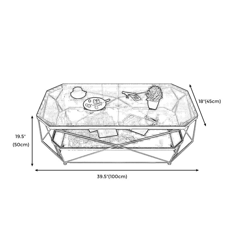 Contemporary Glass Cocktail Table Frame Coffee Table for Dining Room Clearhalo 'Coffee & Accent Tables' 'Coffee Tables' 'coffee_tables' 'furn' 'furn_coffee_tables' 'Furniture' 'furniture_coffee_tables' 'Living Room Furniture' 1200x1200_798713a3-445d-497a-819e-333798de1a3e